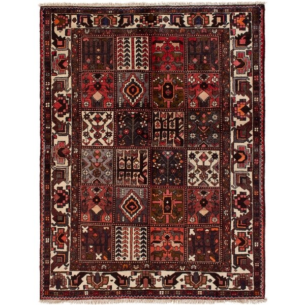 eCarpetGallery Hand-knotted Bakhtiar Red Wool Rug - 5'4 x 7'1