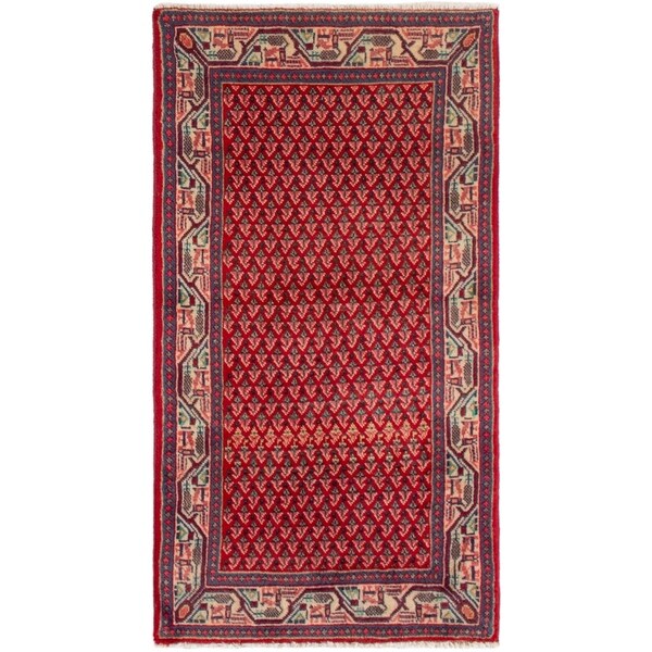 eCarpetGallery Hand-knotted Sarough Red Wool Rug - 2'2 x 4'2