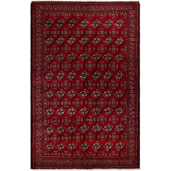 eCarpetGallery Hand-knotted Finest Baluch Red Wool Rug - 4'6 x 6'11