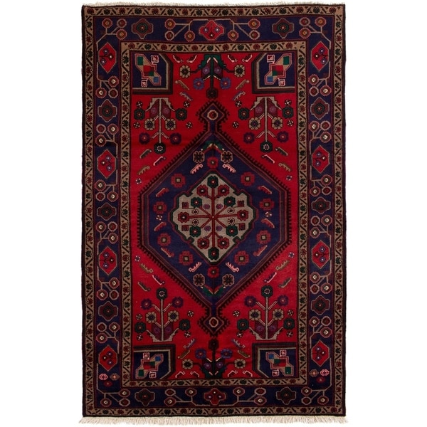 ECARPETGALLERY Hand-knotted Koliai Red Wool Rug - 4'11 x 7'9