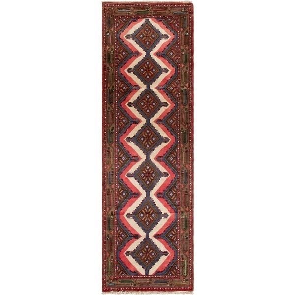 ECARPETGALLERY Hand-knotted Malayer Cream, Red Wool Rug - 4'5 x 6'2