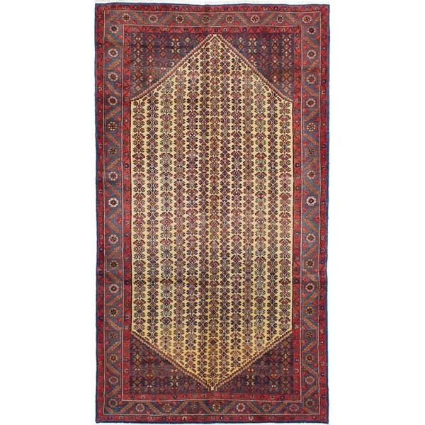 eCarpetGallery Hand-knotted Koliai Cream Wool Rug - 5'1 x 9'3