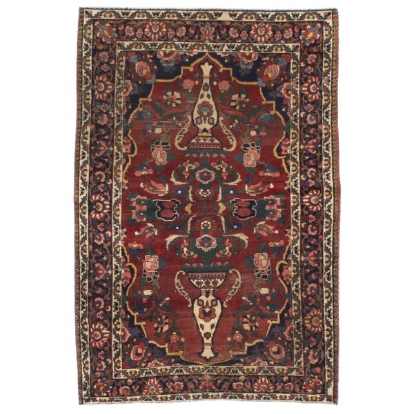 eCarpetGallery Hand-knotted Bakhtiar Dark Copper Wool Rug - 4'2 x 6'3