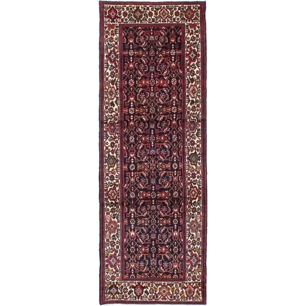 eCarpetGallery Hand-knotted Malayer Dark Navy Wool Rug - 3'7 x 10'4