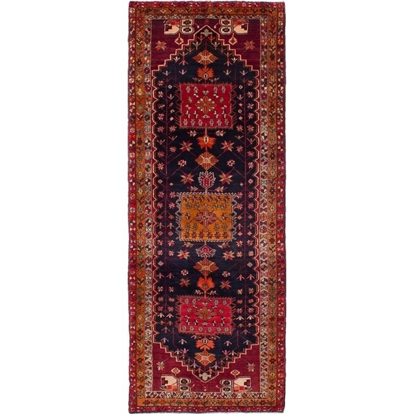 eCarpetGallery Hand-knotted Sarab Dark Navy Wool Rug - 4'1 x 10'8
