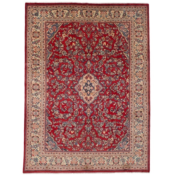 eCarpetGallery Hand-knotted Mahal Red Wool Rug - 9'4 x 12'8