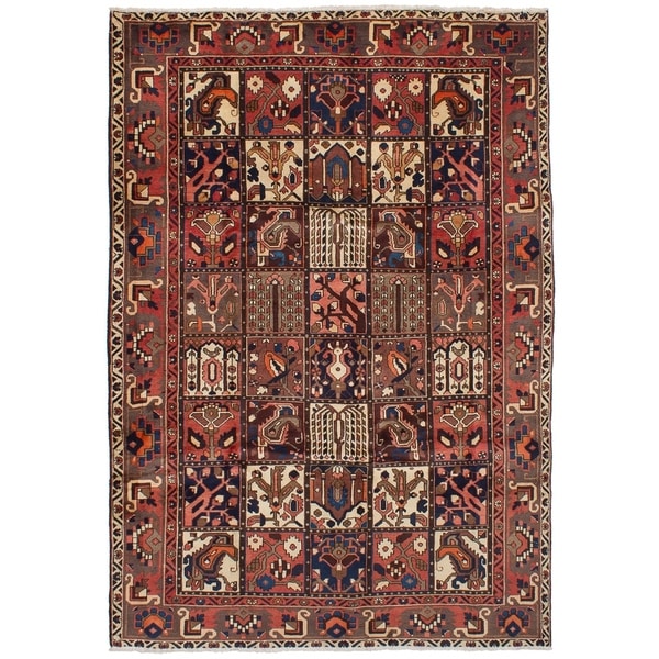 eCarpetGallery Hand-knotted Bakhtiar Brown, Copper Wool Rug - 6'6 x 9'10