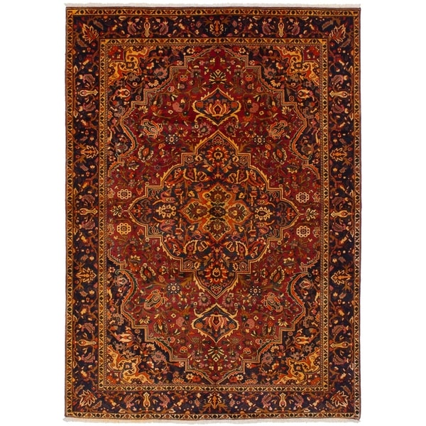 eCarpetGallery Hand-knotted Bakhtiar Dark Red Wool Rug - 6'6 x 9'8