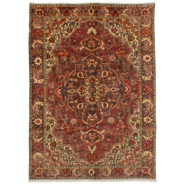 eCarpetGallery Hand-knotted Bakhtiar Red Wool Rug - 6'10 x 9'9