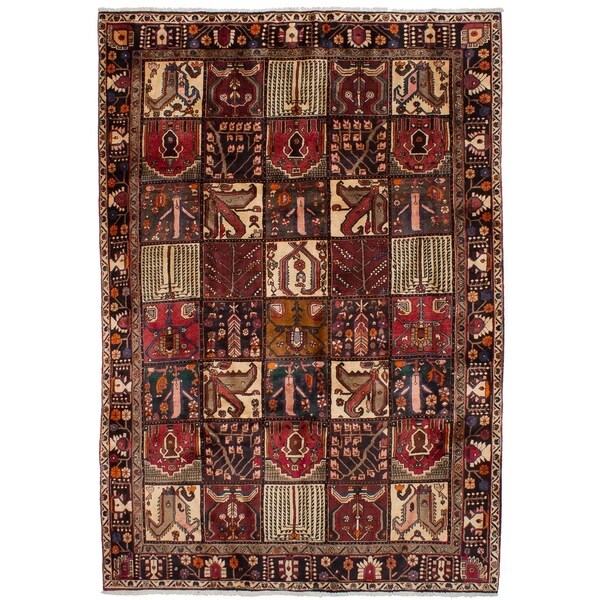 eCarpetGallery Hand-knotted Bakhtiar Red Wool Rug - 6'7 x 9'8