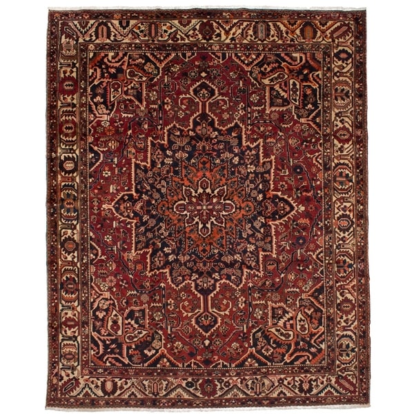 eCarpetGallery Hand-knotted Bakhtiar Red Wool Rug - 10'1 x 12'6