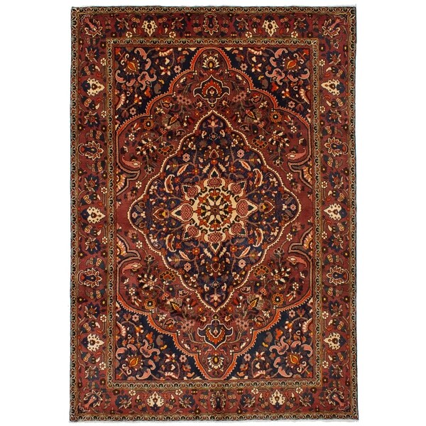 eCarpetGallery Hand-knotted Bakhtiar Dark Red Wool Rug - 6'7 x 10'2