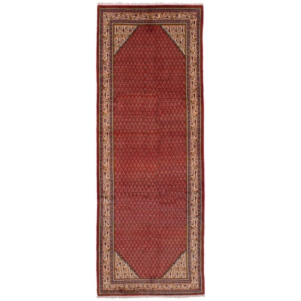 eCarpetGallery Hand-knotted Arak Red Wool Rug - 3'6 x 10'0