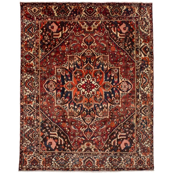 eCarpetGallery Hand-knotted Bakhtiar Dark Red Wool Rug - 10'0 x 12'4