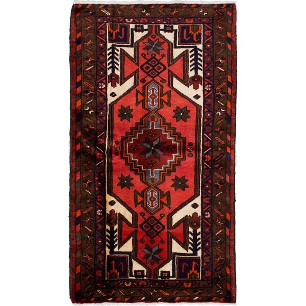 eCarpetGallery Hand-knotted Hamadan Dark Copper Wool Rug - 2'11 x 5'4