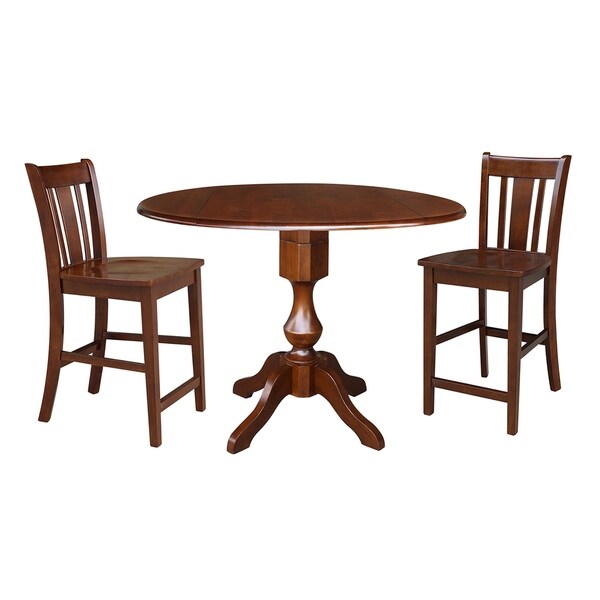 Shop 42" Round Top Pedestal Counter Height Table and Two ...
