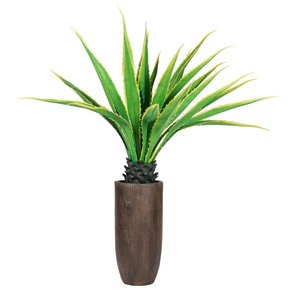 Laura Ashley 62.25" Real Touch Agave Plantin Resin Planter