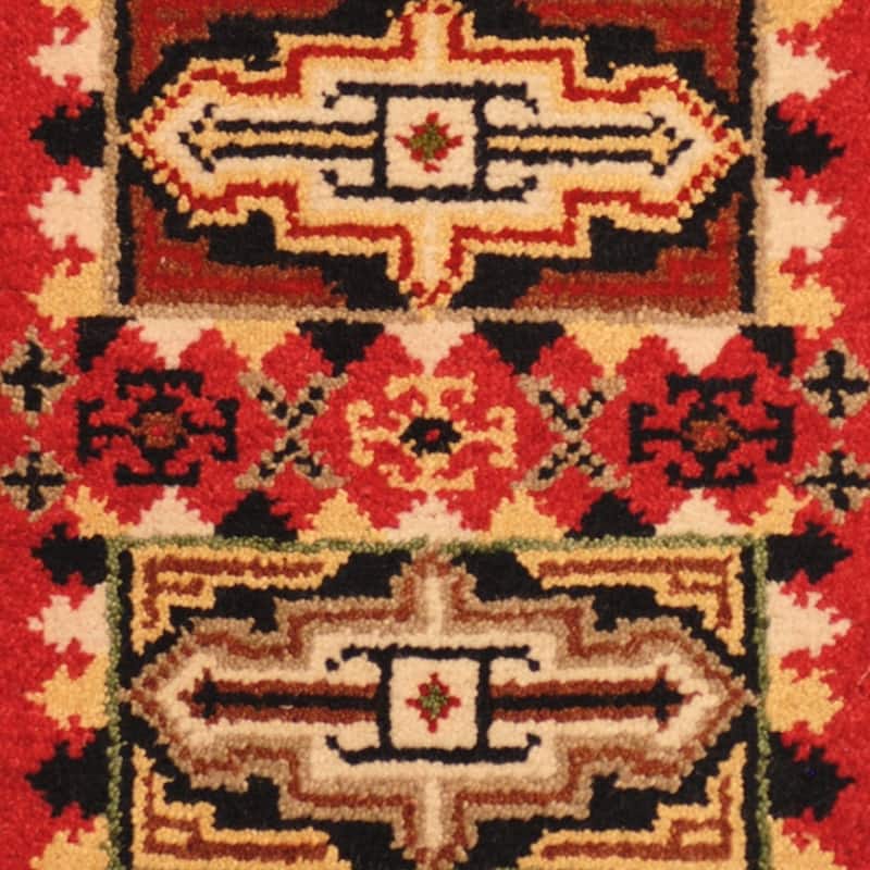 Handmade Kazak Wool Rug (India) - 2'2 x 4'
