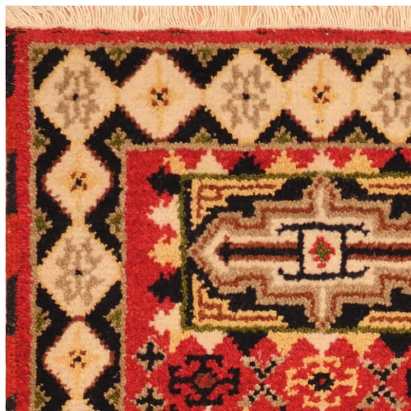 Handmade Kazak Wool Rug (India) - 2'2 x 4'