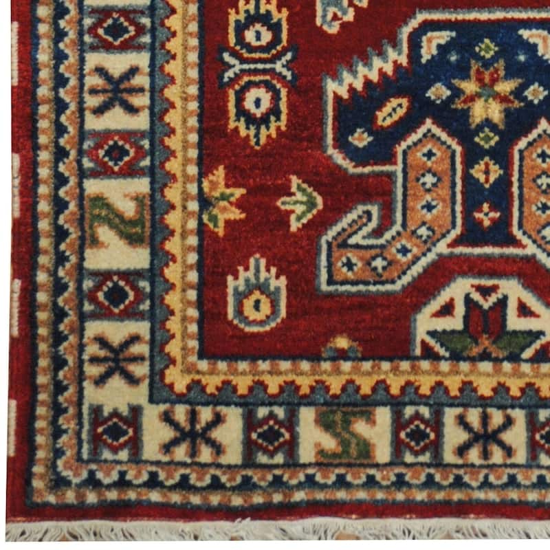 Handmade Kazak Wool Rug (India) - 3' x 5'