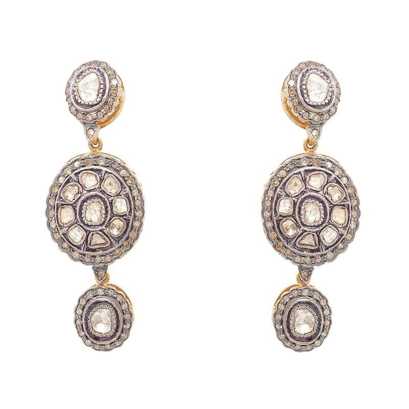 gold and silver diamond earrings