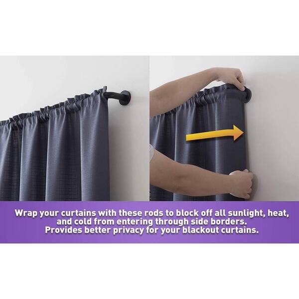 Wrap Around Room Darkening Adjustable Curtain Rod Sturdy 1 Diameter For Heavier Blackout Drapes 28 To 144 Inch Overstock 27802349