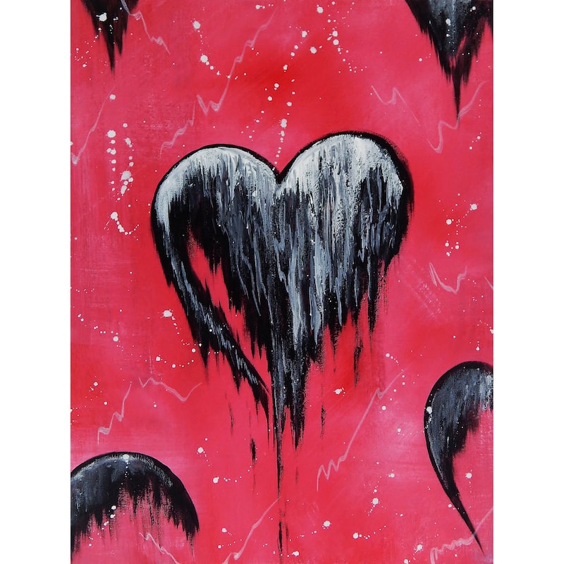 CANVAS Red Pop Heart by Ed Capeau 10x8 Wrapped Canvas Painting Print - 8 x 10