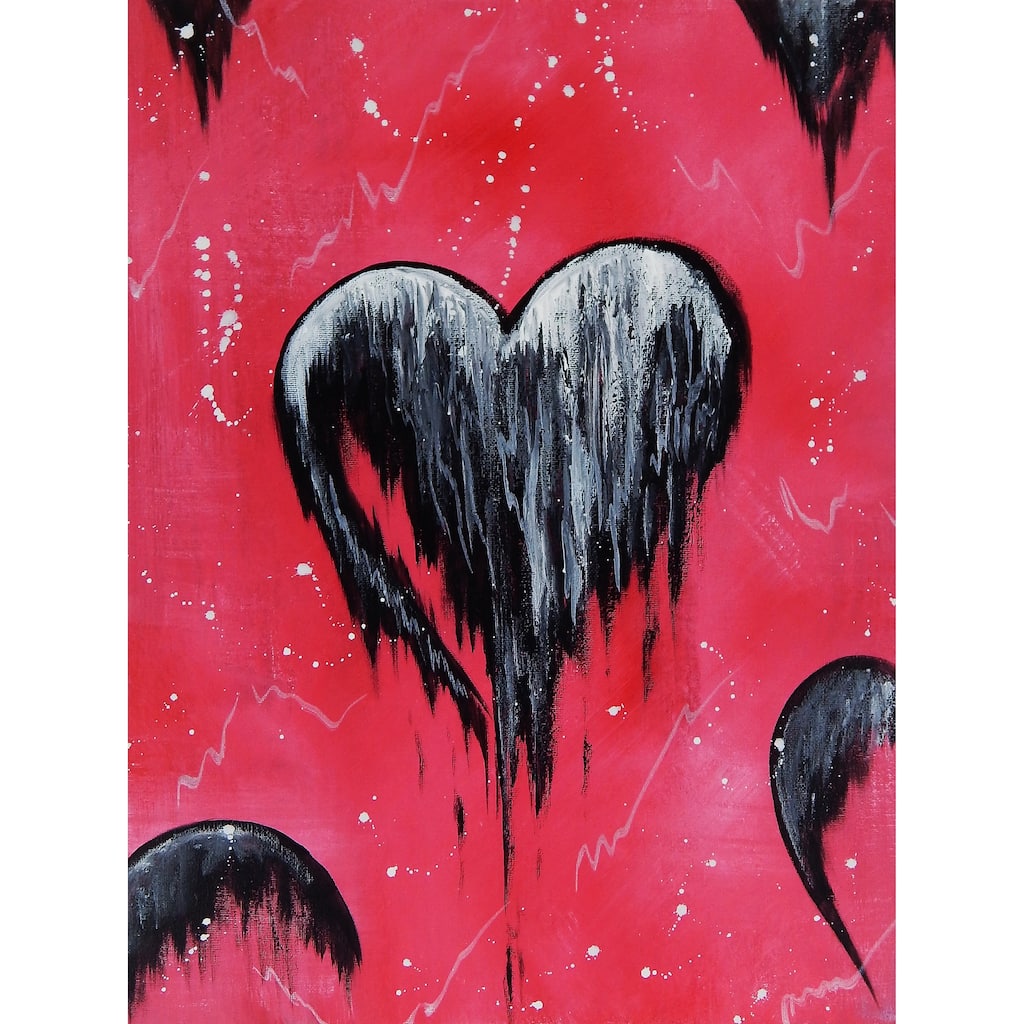 CANVAS Red Pop Heart by Ed Capeau 10x8 Wrapped Canvas Painting Print - 8 x 10