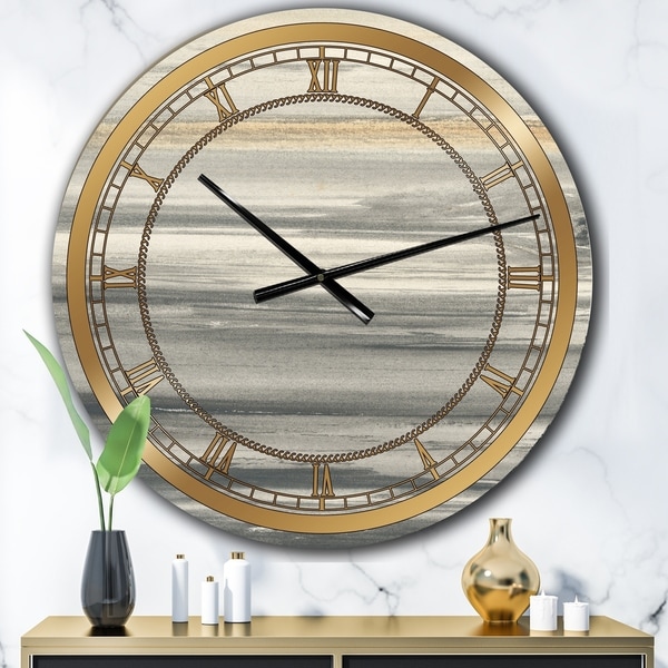 Designart 'watercolor colorfields II' Glam Large Wall CLock