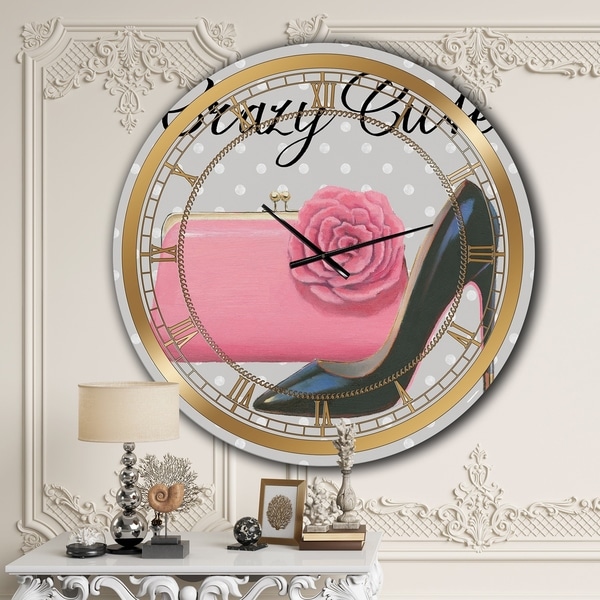 Designart 'Glam fashion High Heels I' Glam Large Wall CLock