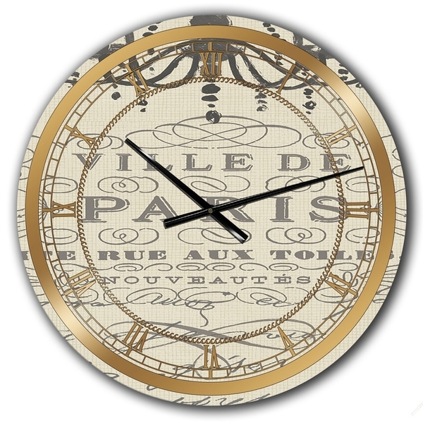Designart 'French chandeliers Couture I' Glam Large Wall CLock
