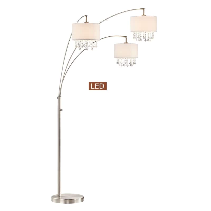 Artiva Lumiere IV 80" LED Crystal Arc Nickel Floor lamp/Dimmer - N/A