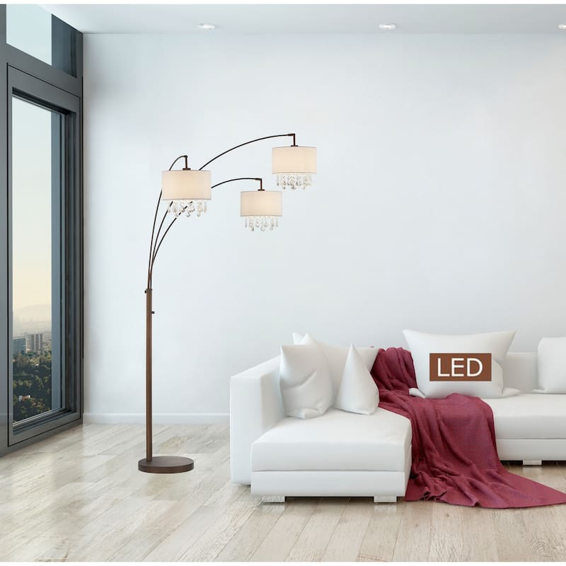Artiva Lumiere IV 80" LED Crystal Arc Antique Bronze Floor lamp/Dimmer - N/A