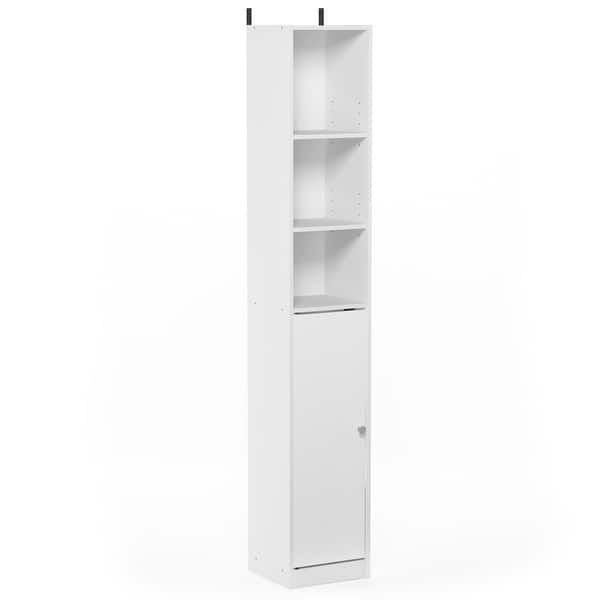 Furinno Indo L-Shaped Desk with Bookshelves (White)