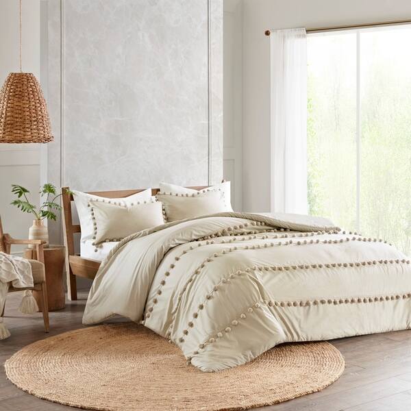 Shop Madison Park Tracie Pom Pom Cotton Duvet Cover Set 2 Color