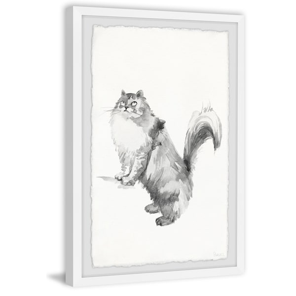 Handmade Gray Maine Coon Framed Print