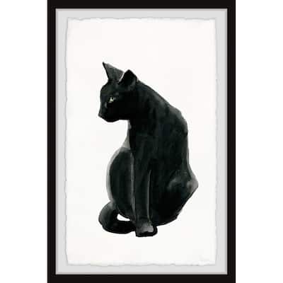 Handmade Mysterious Black Cat Framed Print