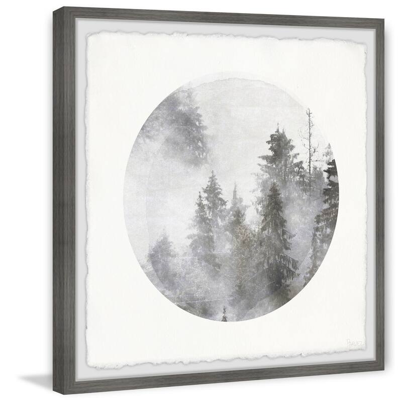 'Misty Magical Forest' Framed Painting Print - Multi-color