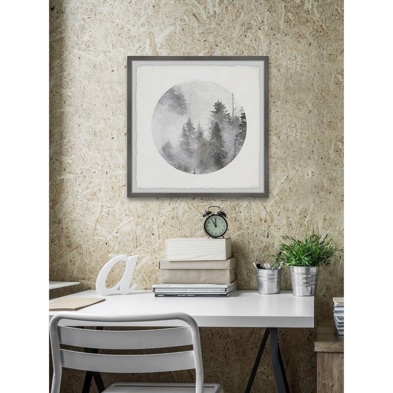 'Misty Magical Forest' Framed Painting Print - Multi-color