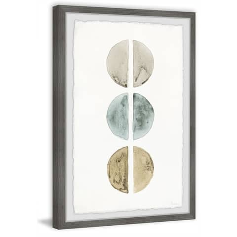 'Metallic Circles' Framed Painting Print - Multi-color