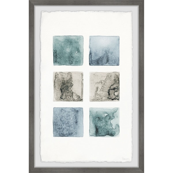 Handmade Dark Shaded Squares Framed Print