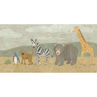 'Animals All in a Row II' Painting Print on Wrapped Canvas - Multi-Color