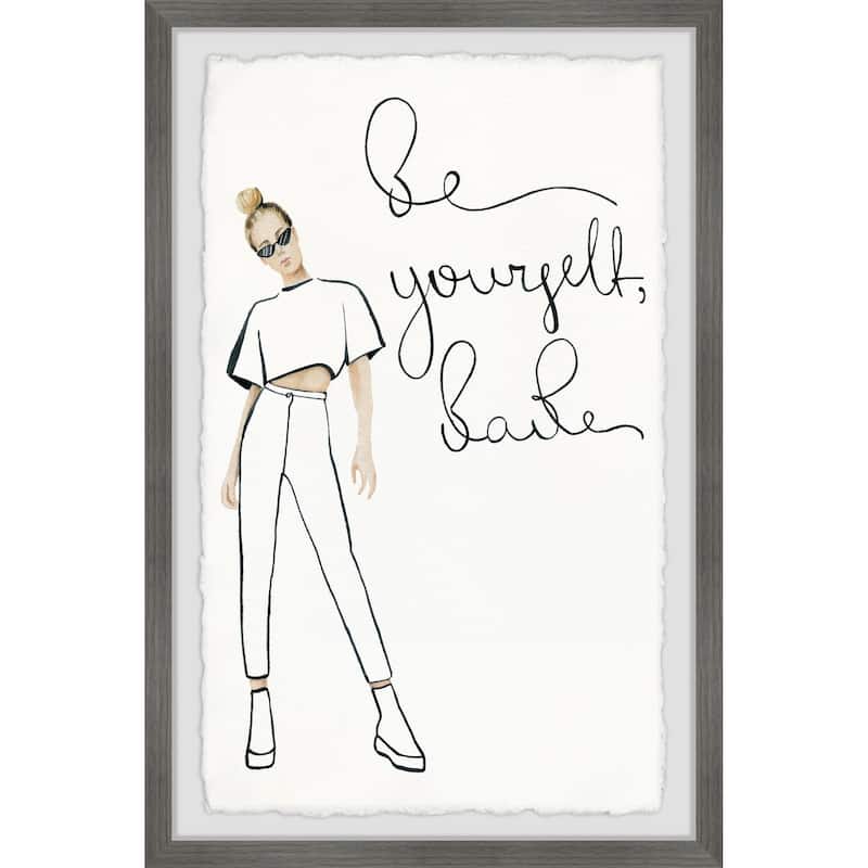 'Be Yourself Babe III' Framed Painting Print - Multi-Color