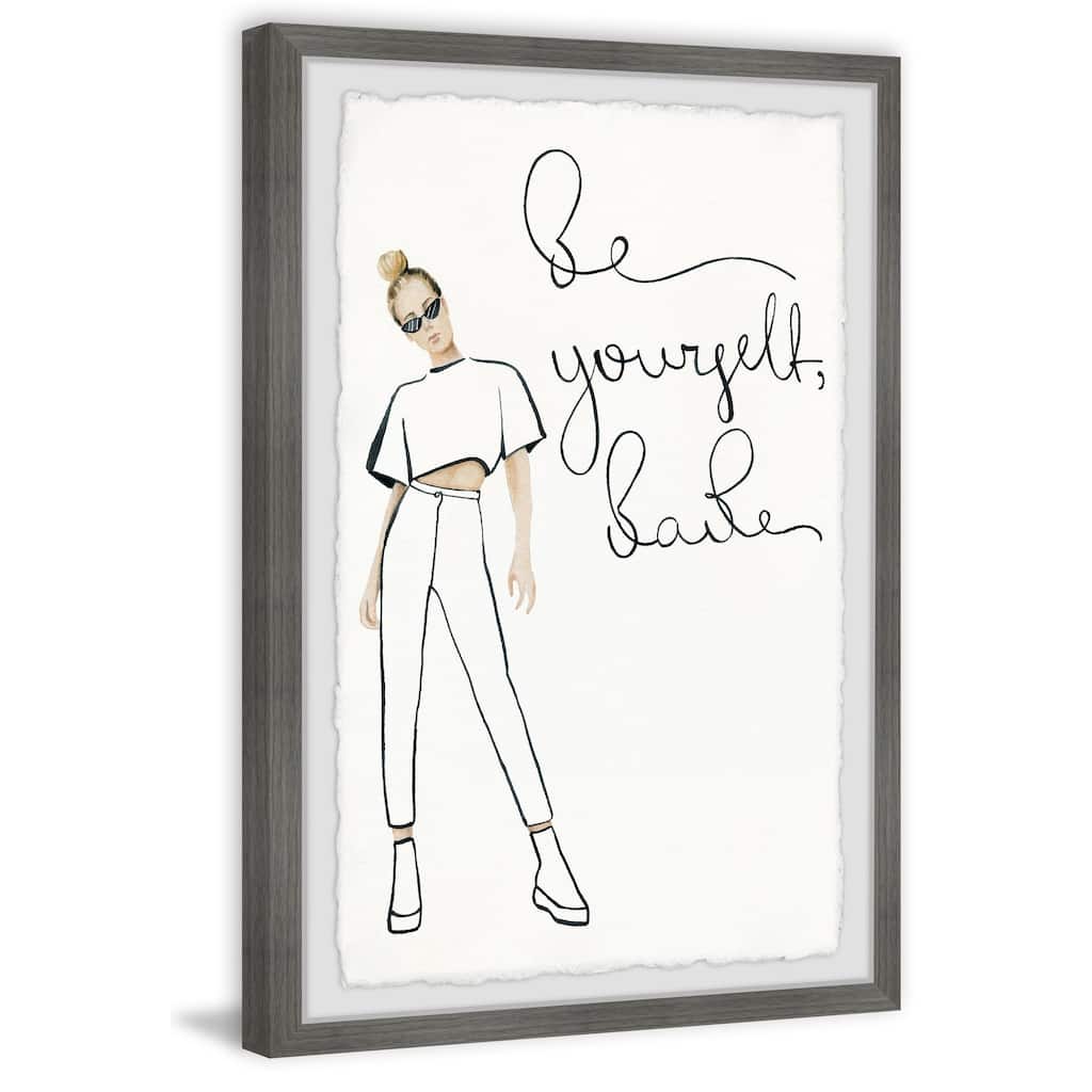 'Be Yourself Babe III' Framed Painting Print - Multi-Color