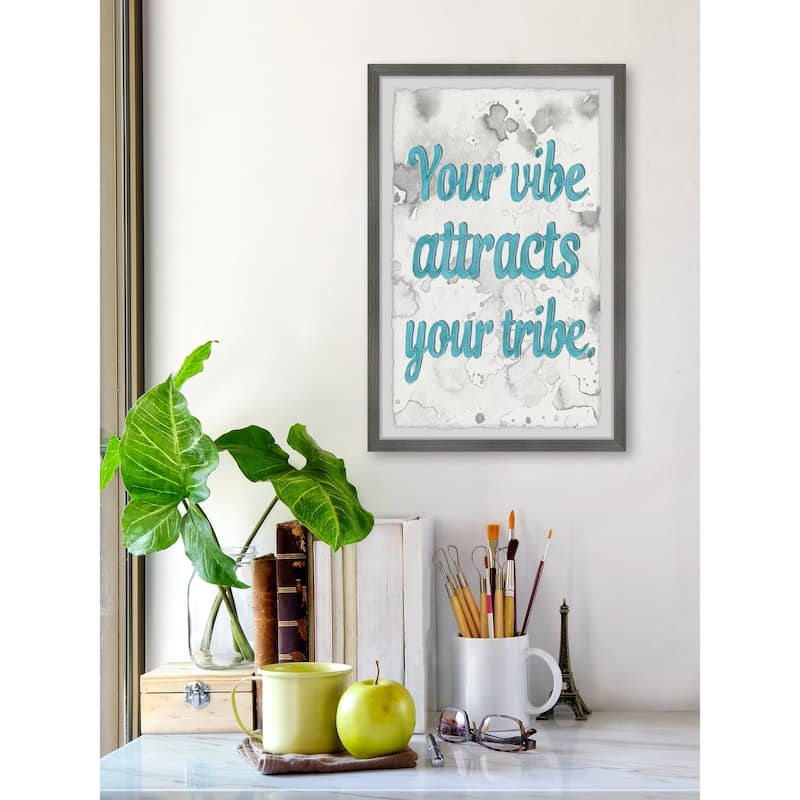 'Your Vibe Attracts Your Tribe III' Framed Painting Print - Multi-Color