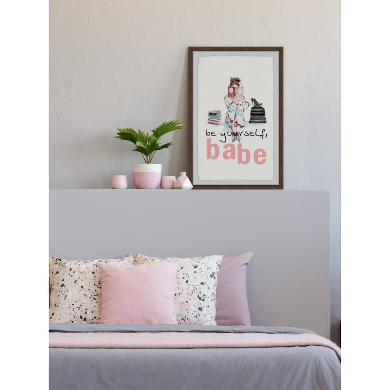 'Be Yourself Babe IV' Framed Painting Print - Multi-Color