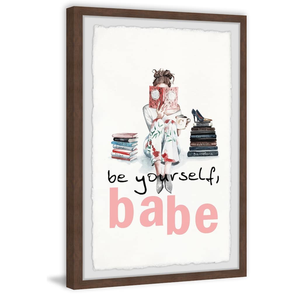 'Be Yourself Babe IV' Framed Painting Print - Multi-Color
