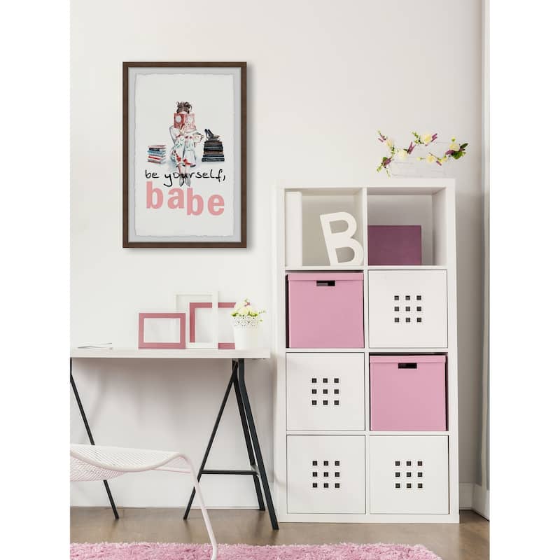 'Be Yourself Babe IV' Framed Painting Print - Multi-Color