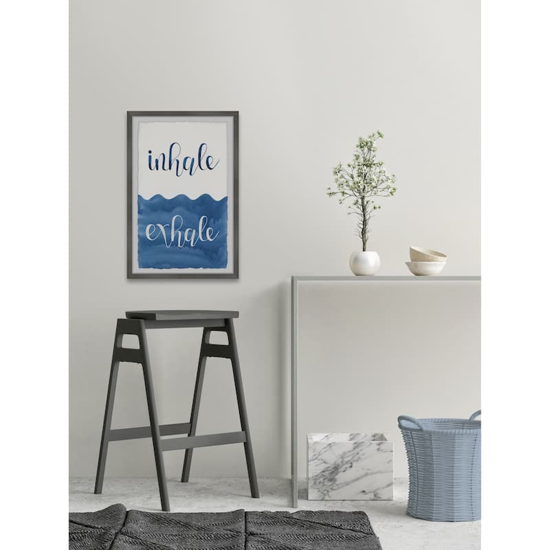 'Inhale Exhale II' Framed Painting Print - Multi-Color