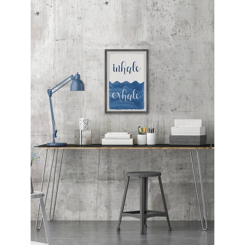 'Inhale Exhale II' Framed Painting Print - Multi-Color